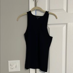 Karen Millen Asymmetrical Black Sleeveless Top